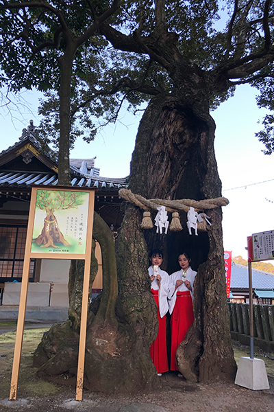鬼滅の刃の聖地が別府に！-八幡竈門神社- 魂依の木巫女