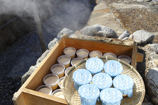温泉地の魅惑のスイーツ♡別府のプリンカルチャー探訪 みょうばん湯の里 湯の花プリン